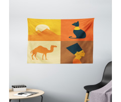 Camel Pyramids Wide Tapestry