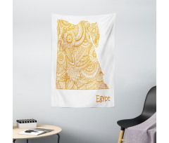 Egypt Map Flower Tapestry