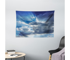Sunbeams from Clouds Wide Tapestry