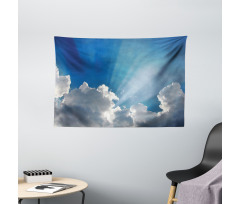 Sky Clouds Sun Rays Wide Tapestry