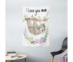 Mom Sloth and Baby Tapestry