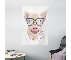 Pig Portrait with Spots Tapestry