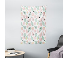 Apples Pears in Pastel Tones Tapestry