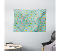 Fruits Spotted Backdrop Wide Tapestry