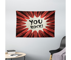 Comic Text Bubble Graphic Wide Tapestry