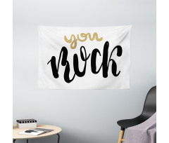 Cursive Inspirational Art Wide Tapestry