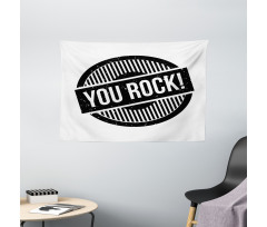 Stamp Grunge Motivational Wide Tapestry