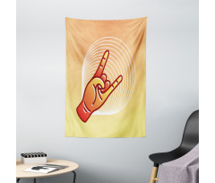 Sign of the Horns Graphic Tapestry