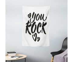 Monochrome Cursive Wording Tapestry