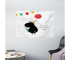 Rock and Roll Moose Wide Tapestry