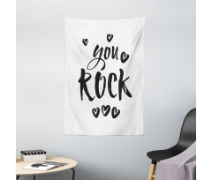 Charcoal Heart Ornaments Tapestry