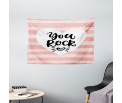 Motivational Motto Graphic Wide Tapestry