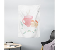 Watercolor Scones Cup Tapestry