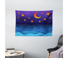 Paper Cut Style Sky Wide Tapestry