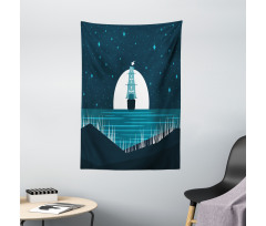 Moonlight on Water Ship Tapestry