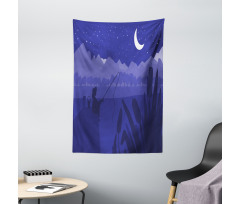 Fisherman Moon River Tapestry