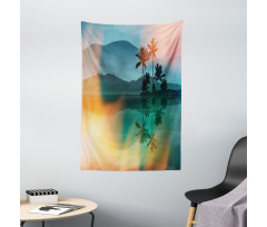 Sea and Palm Trees Art Tapestry