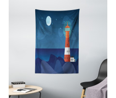 Lighthouse at Night Tapestry