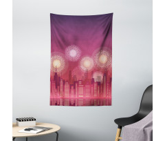 Cityscape Fireworks Tapestry