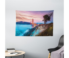 Golden Gate Bridge Tree Wide Tapestry