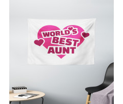 World's Best Aunt Lettering Wide Tapestry