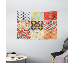 Vintage Abstract Shape Wide Tapestry