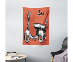 Scooter Bicycle Sign Tapestry