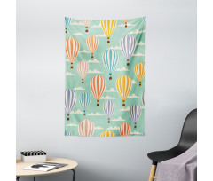 Retro Travel Balloons Tapestry