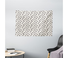 Modern Rectangular Grid Wide Tapestry