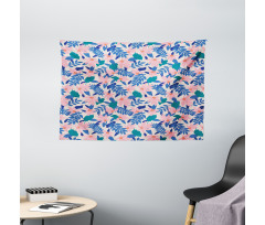 Soft Exotic Flower Leaves Wide Tapestry