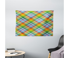 Colorful Summer Madras Style Wide Tapestry