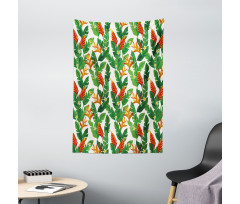 Vibrant Banana Leaves Art Tapestry