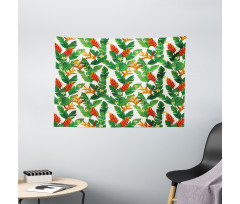 Vibrant Banana Leaves Art Wide Tapestry