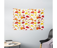 Seasonal Fall Leaves Wide Tapestry