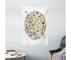 Vivid Little Birds Tapestry