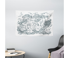 Monochrome Art Easter Wide Tapestry