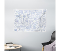 Cosmic Space Adventure Wide Tapestry