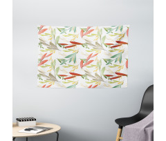 Abstract Modern Leaves Wide Tapestry