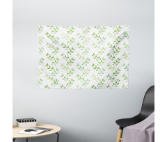 Symmetrical Olive Leaves Wide Tapestry