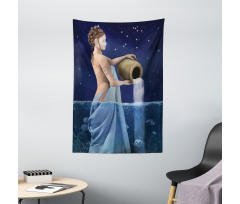 Aquarius Lady with Pail Tapestry