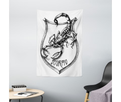 Black and White Scorpio Tapestry