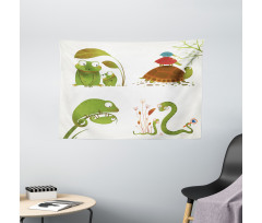 Snake Frog Ninja Reptile Wide Tapestry