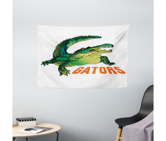 Wild Alligator Crocodile Wide Tapestry