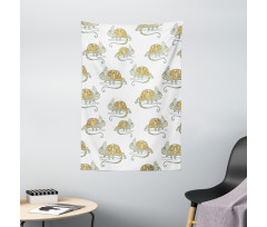 Wild Chameleon Lizard Tapestry