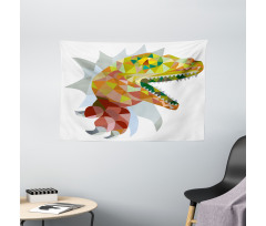 Colorful Mosaic T-rex Wide Tapestry