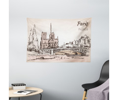 Art Cityscape Wide Tapestry