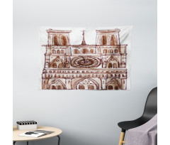 Landmark Sketch Wide Tapestry