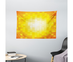 Retro Pixel Art Squares Wide Tapestry