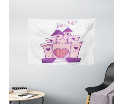 Cheerful Dreamy Fortress Wide Tapestry