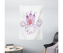 Dreamy Fortress Clouds Art Tapestry